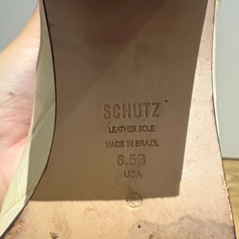 Schutz Maryana Eggshell Croc Knee-High Boots - Picture 6 of 10